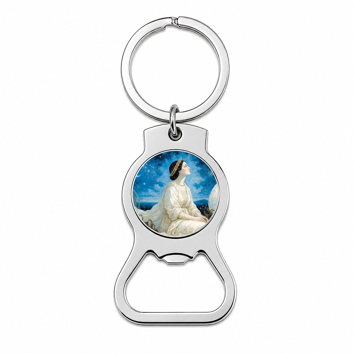 Hypatia Ancient Astronomer Bottle Opener Keychain