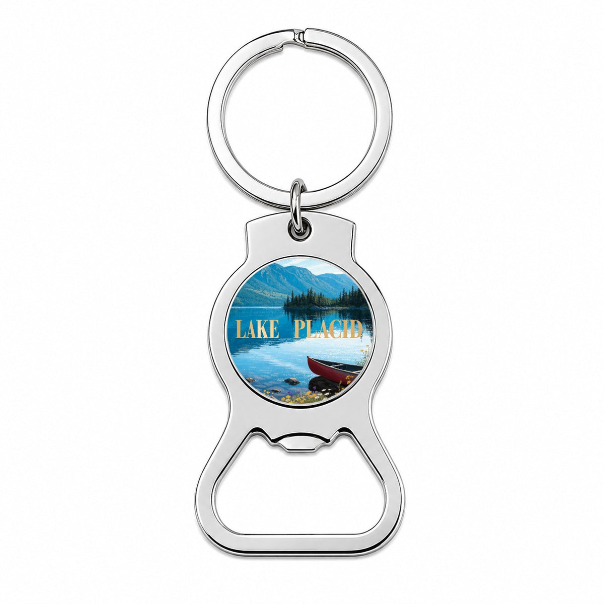 Lake Placid New York Travel Bottle Opener Keychain