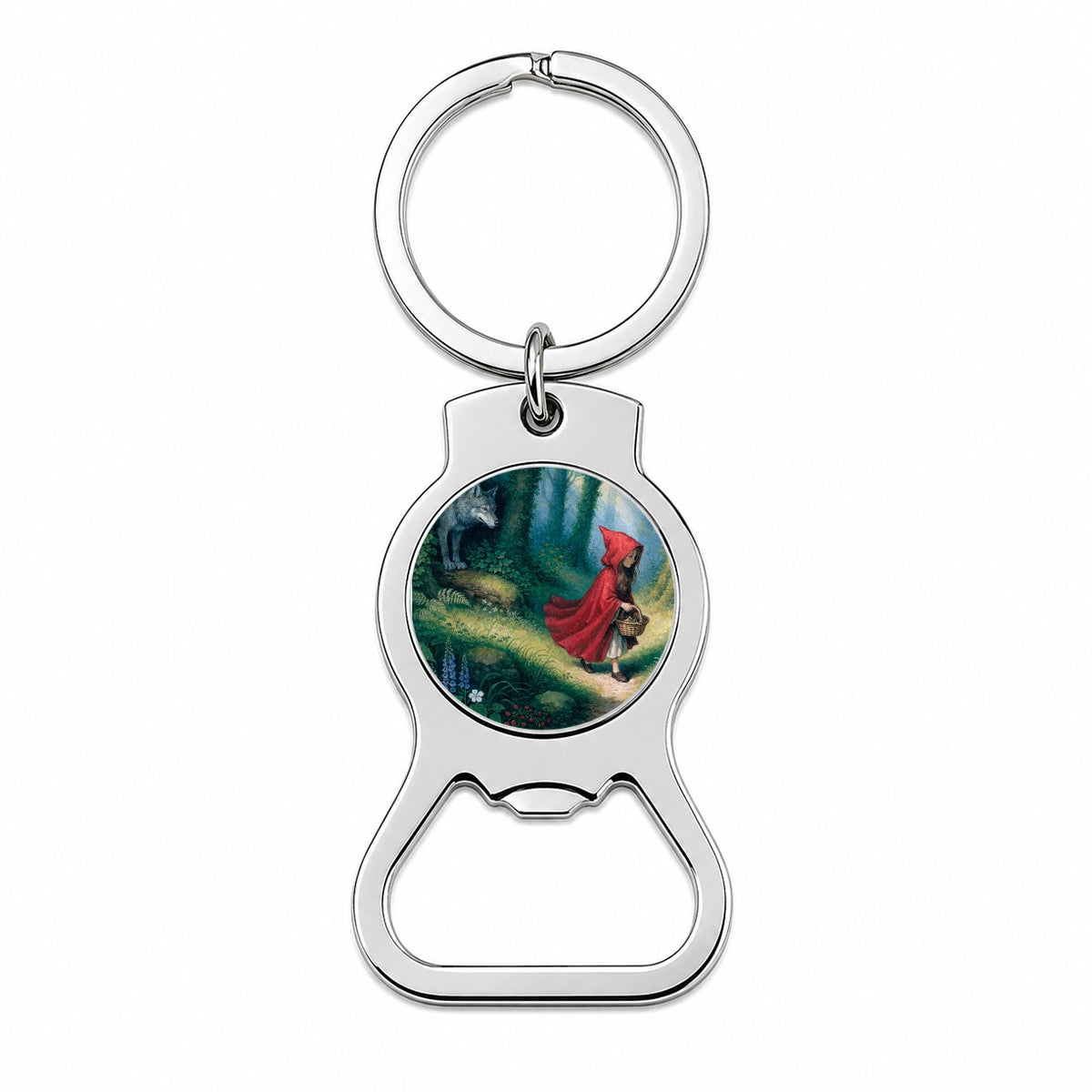 Little Red Riding Hood Fairy Tale Bottle Opener Keychain