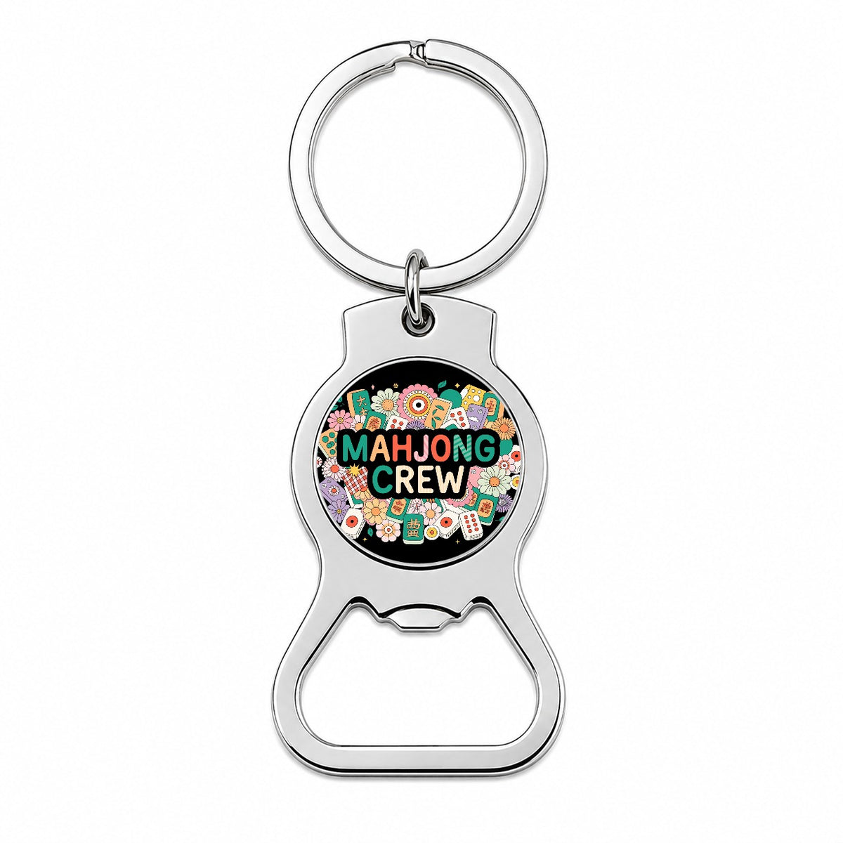 Mahjong Crew Game Colorful Bottle Opener Keychain