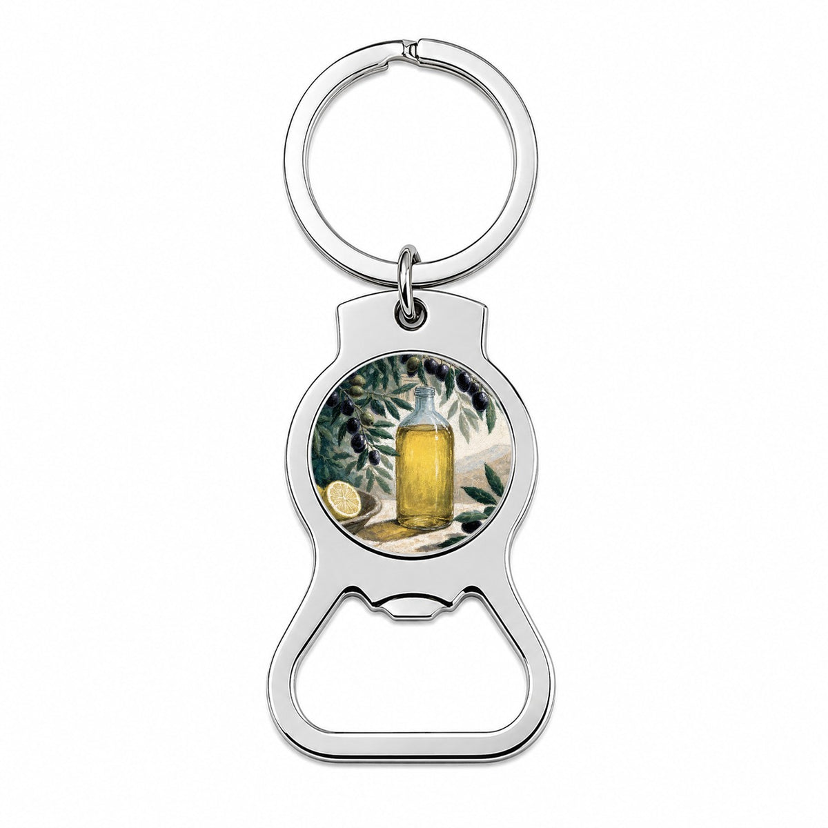 Mediterranean Olive Oil Bottle Opener Keychain