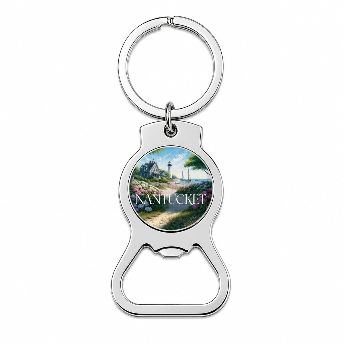 Nantucket Massachusetts Travel Lighthouse Bottle Opener Keychain