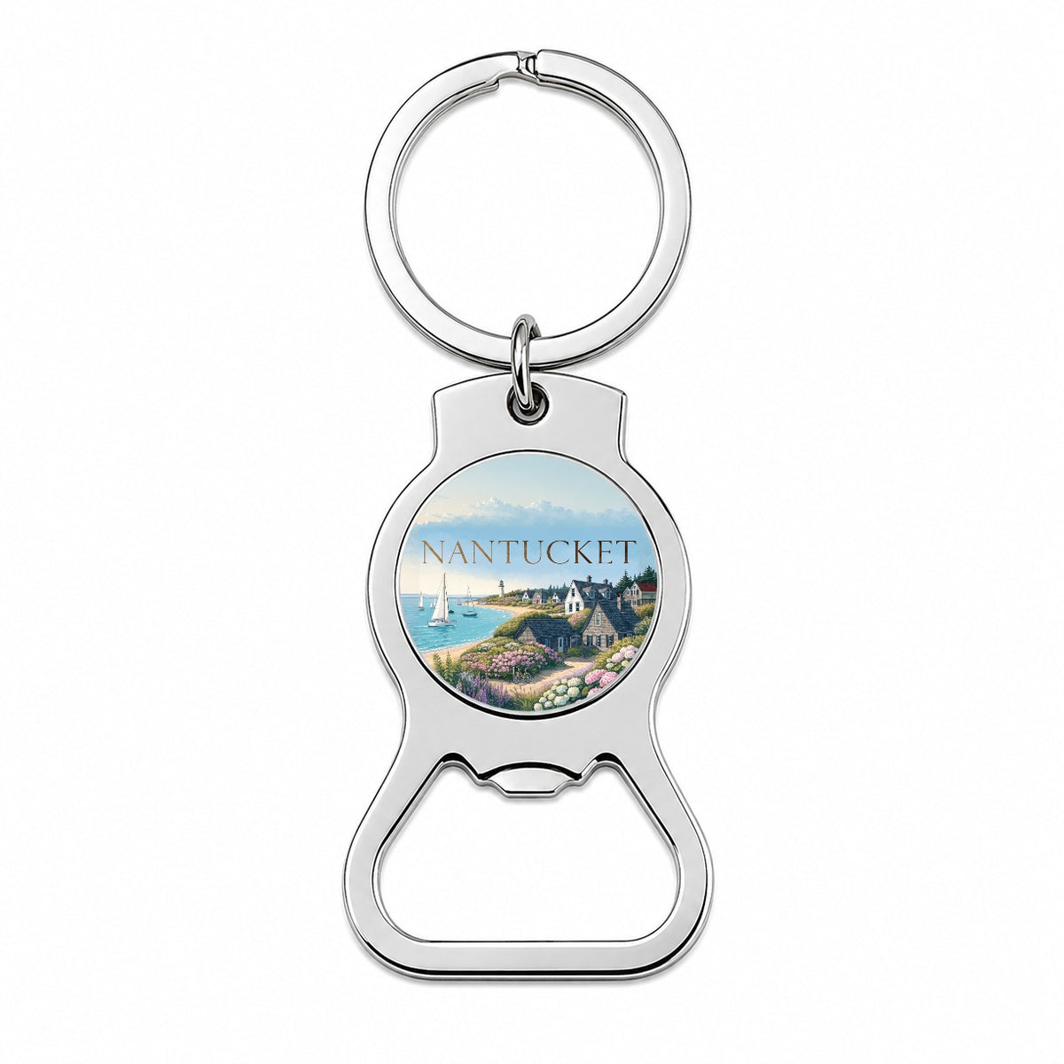 Nantucket Massachusetts Travel Bottle Opener Keychain