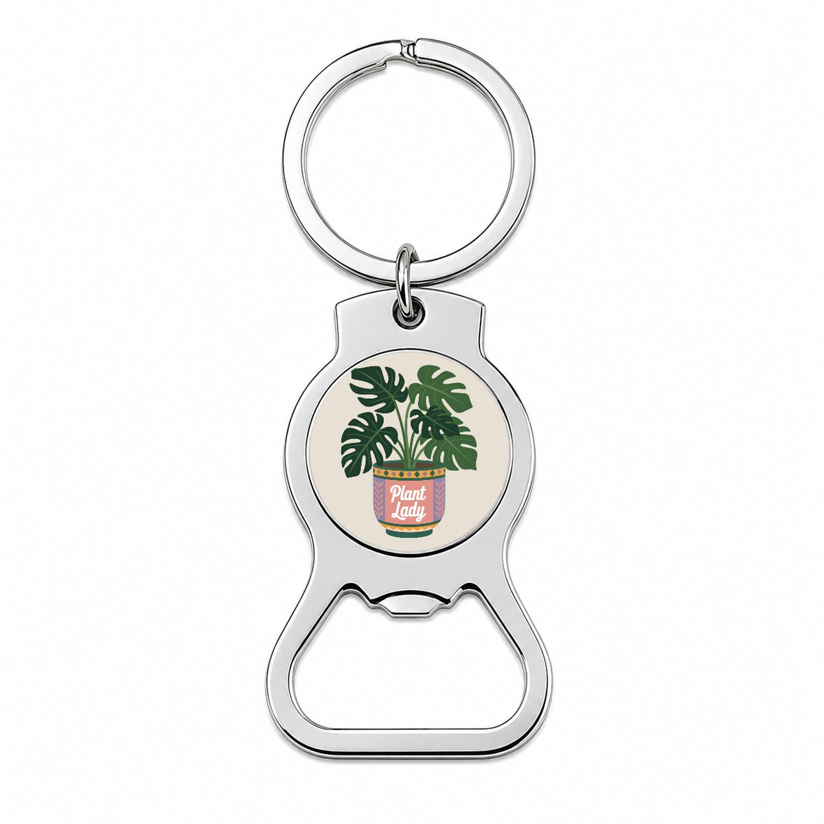 Plant Lady Monstera Bottle Opener Keychain