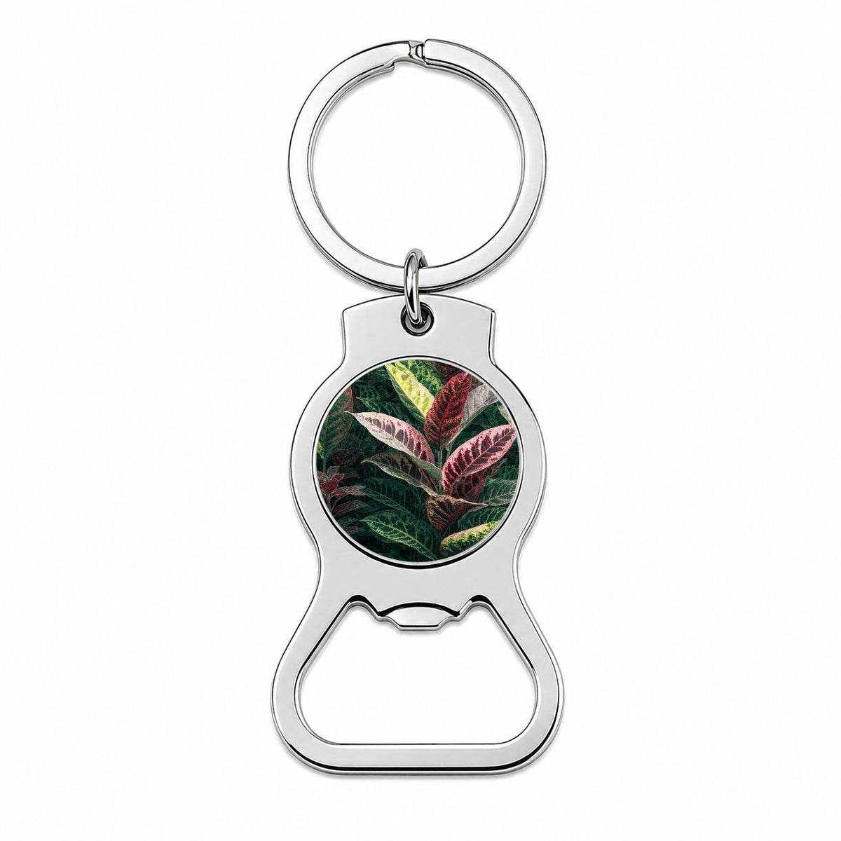 Prayer Plant Colorful Leaves Bottle Opener Keychain