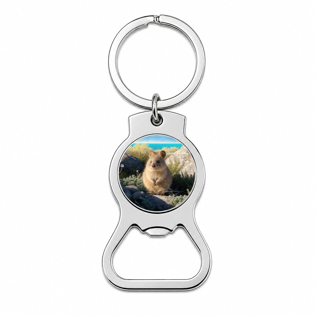 Quokka Island Landscape Bottle Opener Keychain