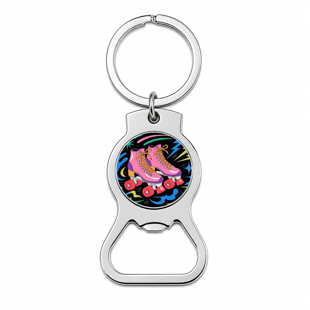 Retro Roller Skates Bottle Opener Keychain
