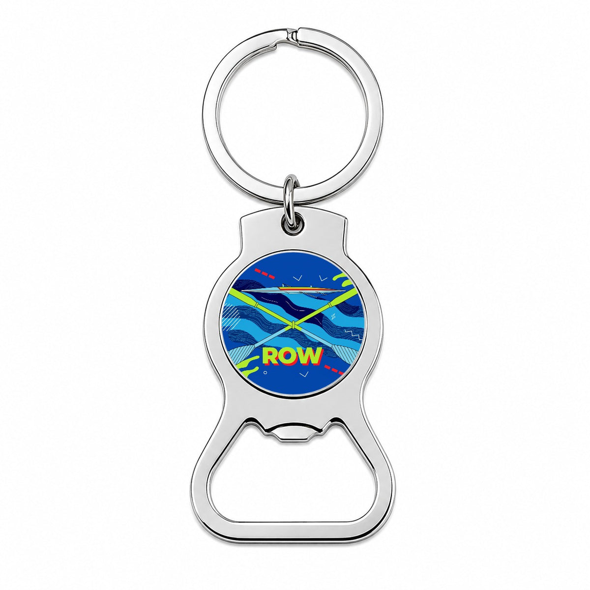 Rowing Oars Racing Shell Bottle Opener Keychain