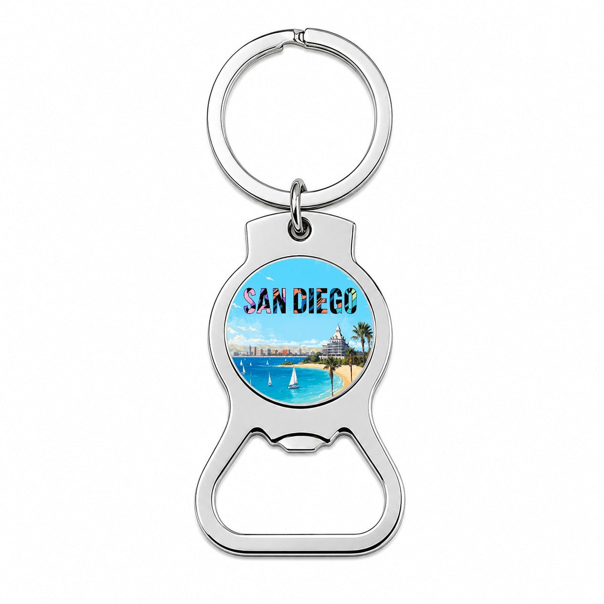 San Diego California Travel Ocean Bottle Opener Keychain