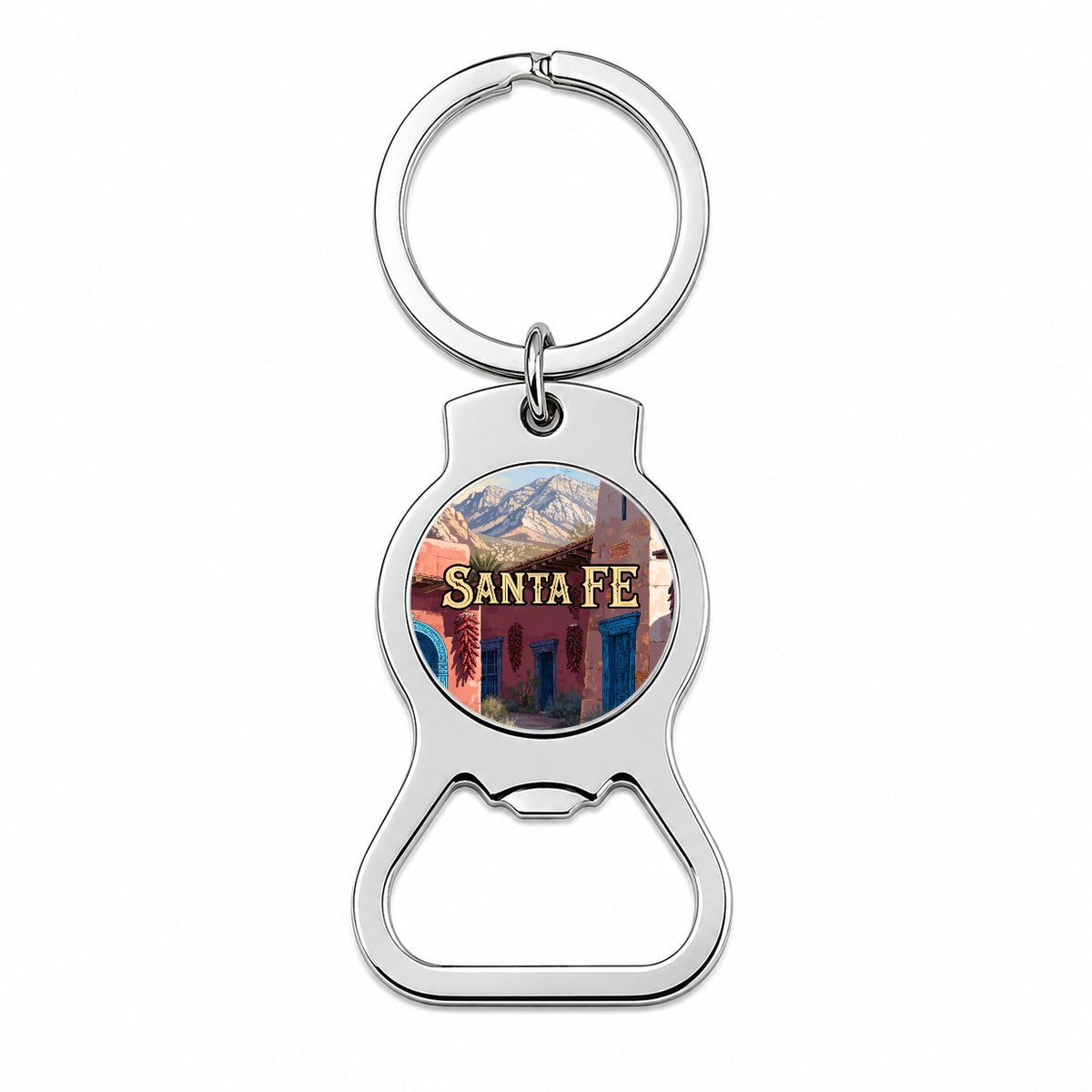 Santa Fe New Mexico Travel Bottle Opener Keychain