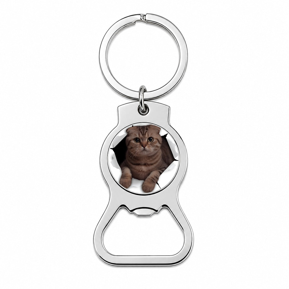 Scottish Fold Breakout Bottle Opener Keychain