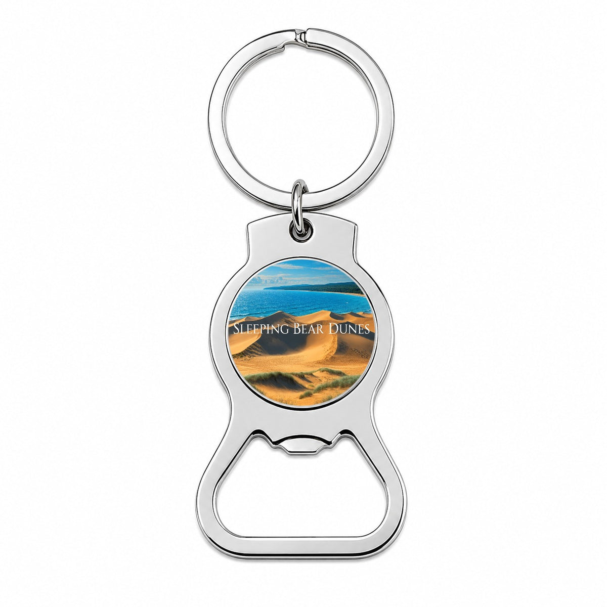 Sleeping Bear Dunes Michigan Travel Bottle Opener Keychain