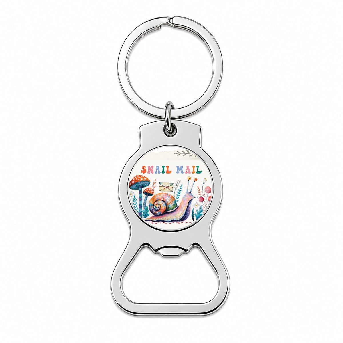 Snail Mail Whimsical Bottle Opener Keychain