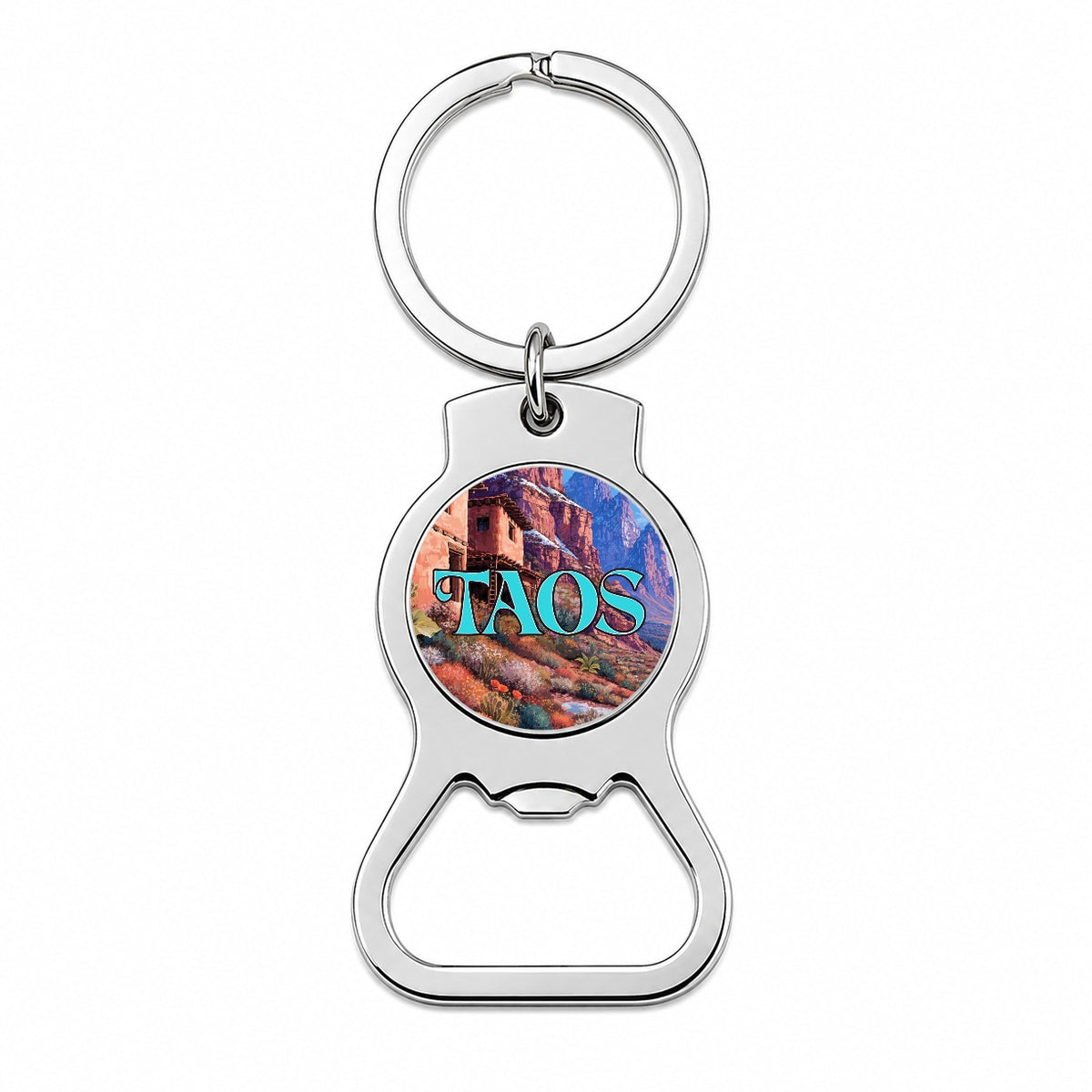 Taos New Mexico Travel Bottle Opener Keychain