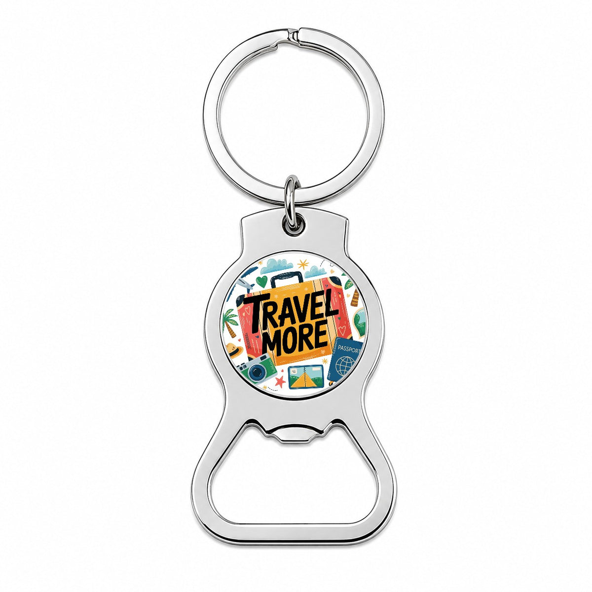 Travel More Colorful Suitcase Bottle Opener Keychain