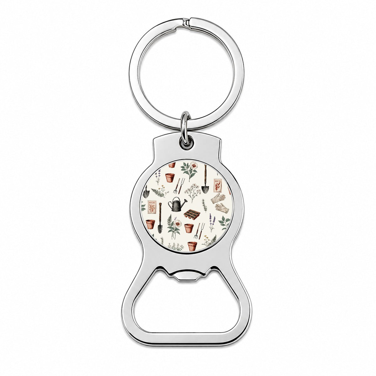 Vintage Garden Tools Seed Packets Bottle Opener Keychain