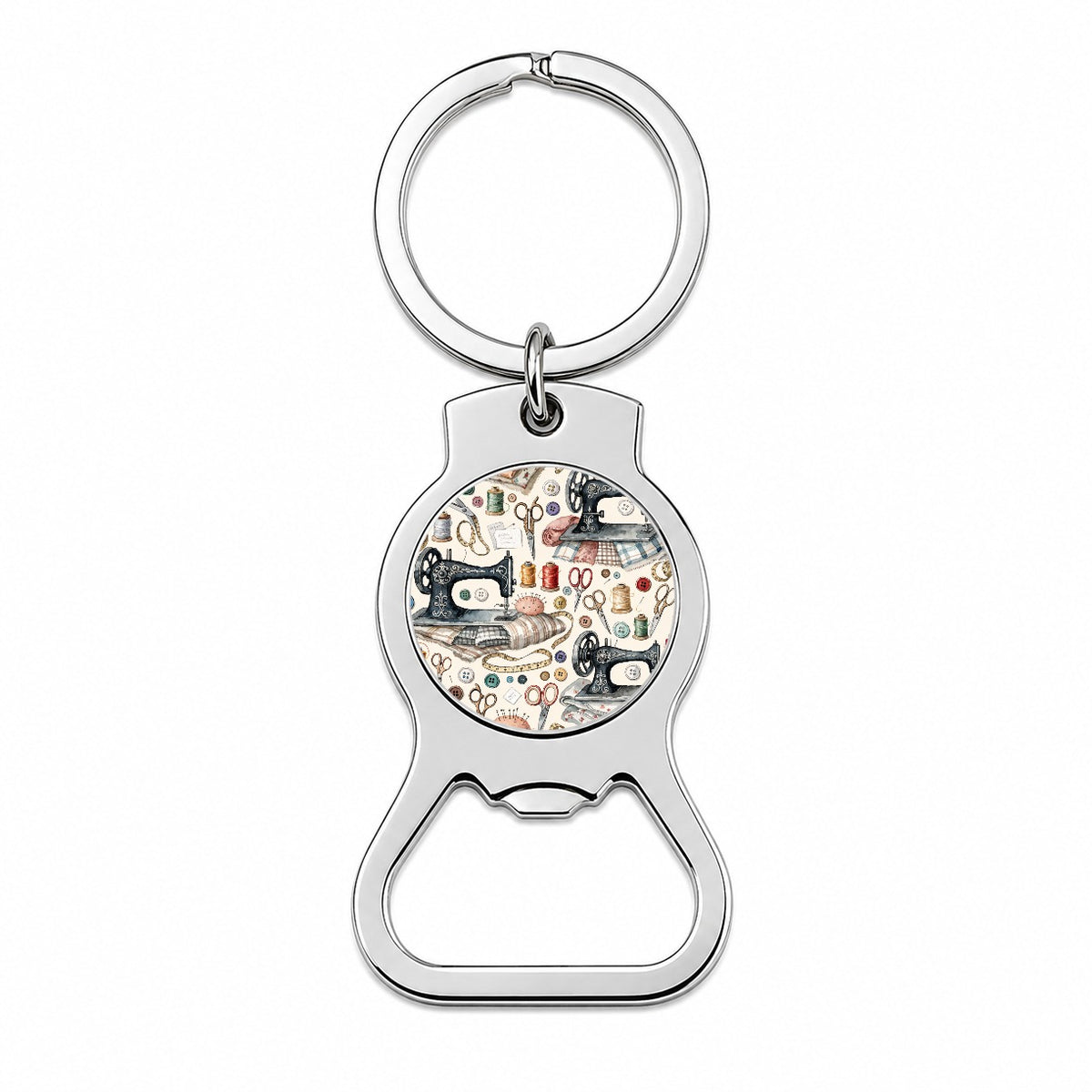 Vintage Sewing Machines Notions Bottle Opener Keychain