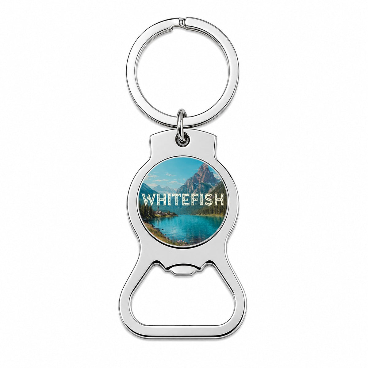 Whitefish Montana Travel Bottle Opener Keychain