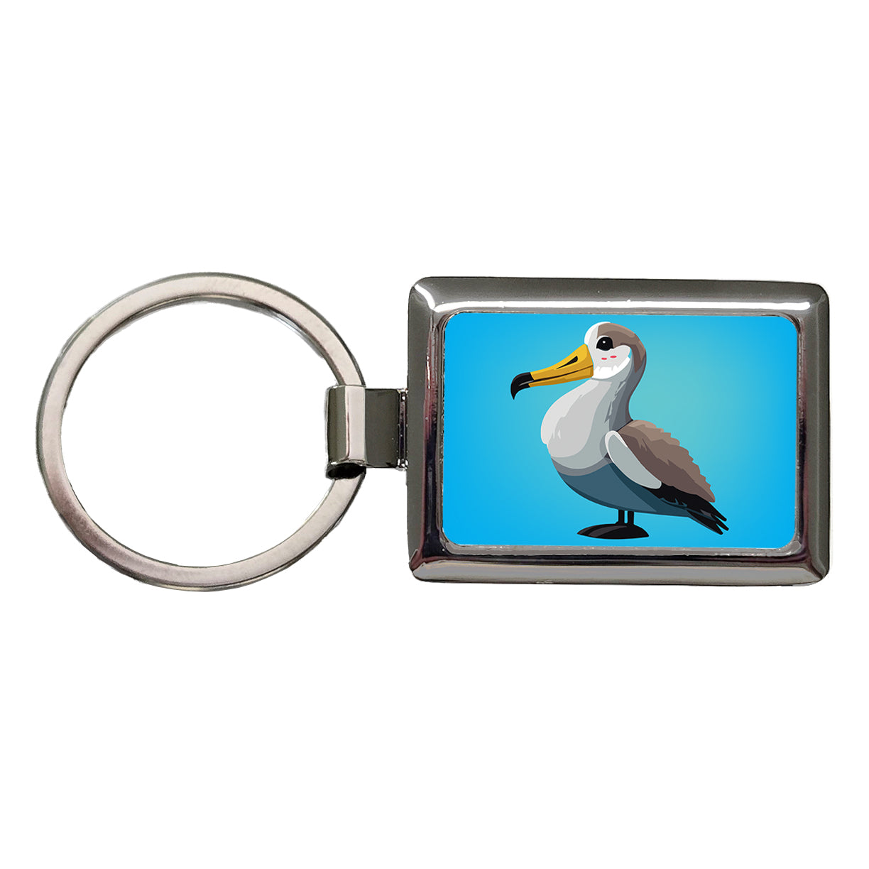 Albatross Bird Rectangle Metal Keychain