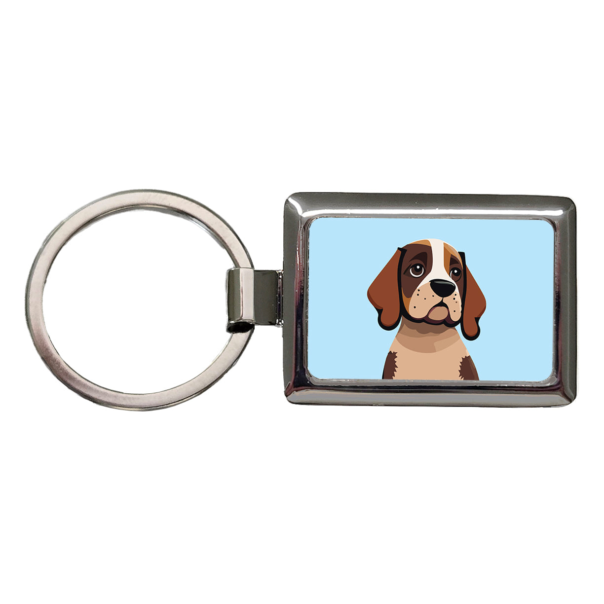 American English Coonhound Dog Rectangle Metal Keychain