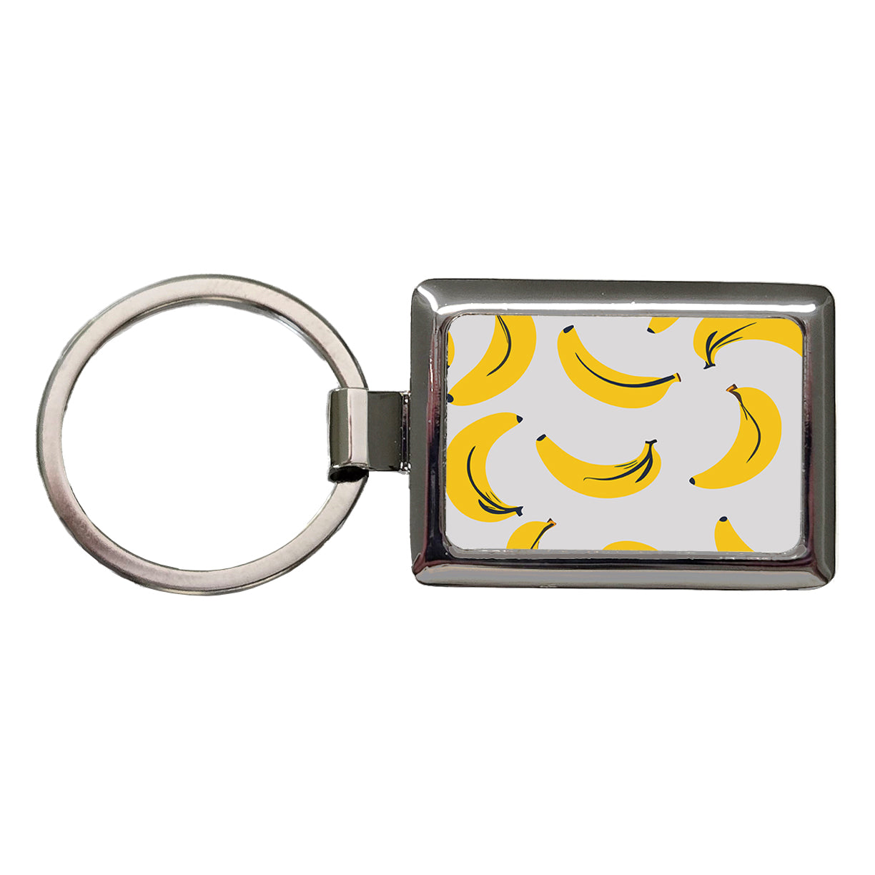 Bananas Scattered Pattern Rectangle Metal Keychain
