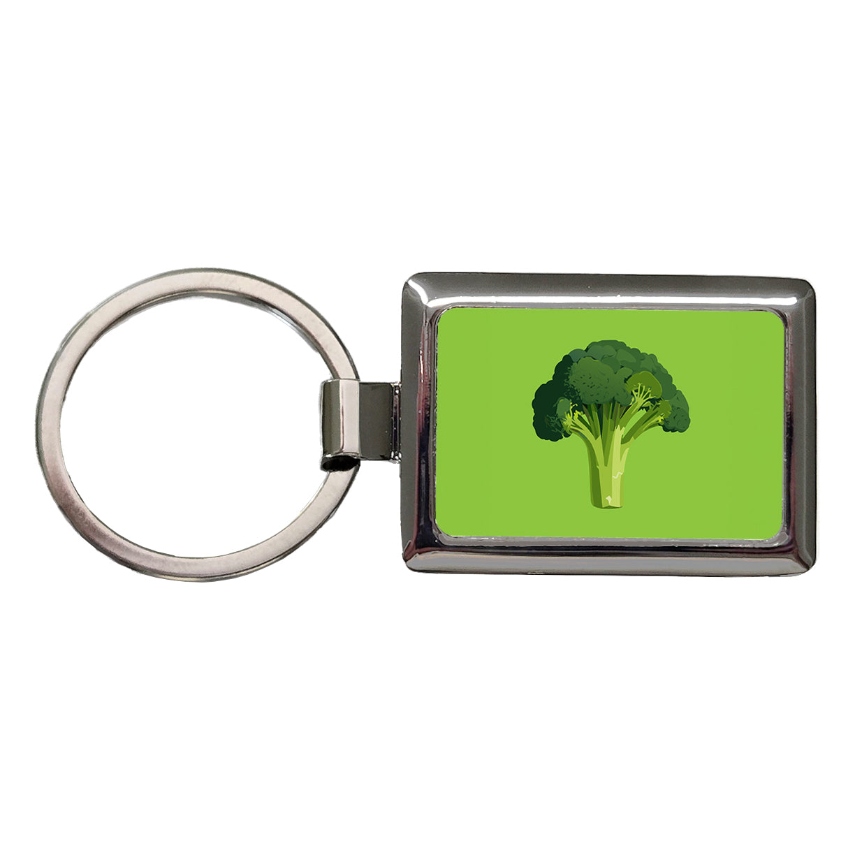 Broccoli Vegetable Vegan Vegetarian Rectangle Metal Keychain