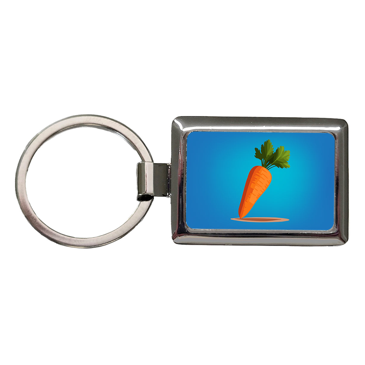 Carrot Cute Vegetable Vegetarian Vegan Rectangle Metal Keychain