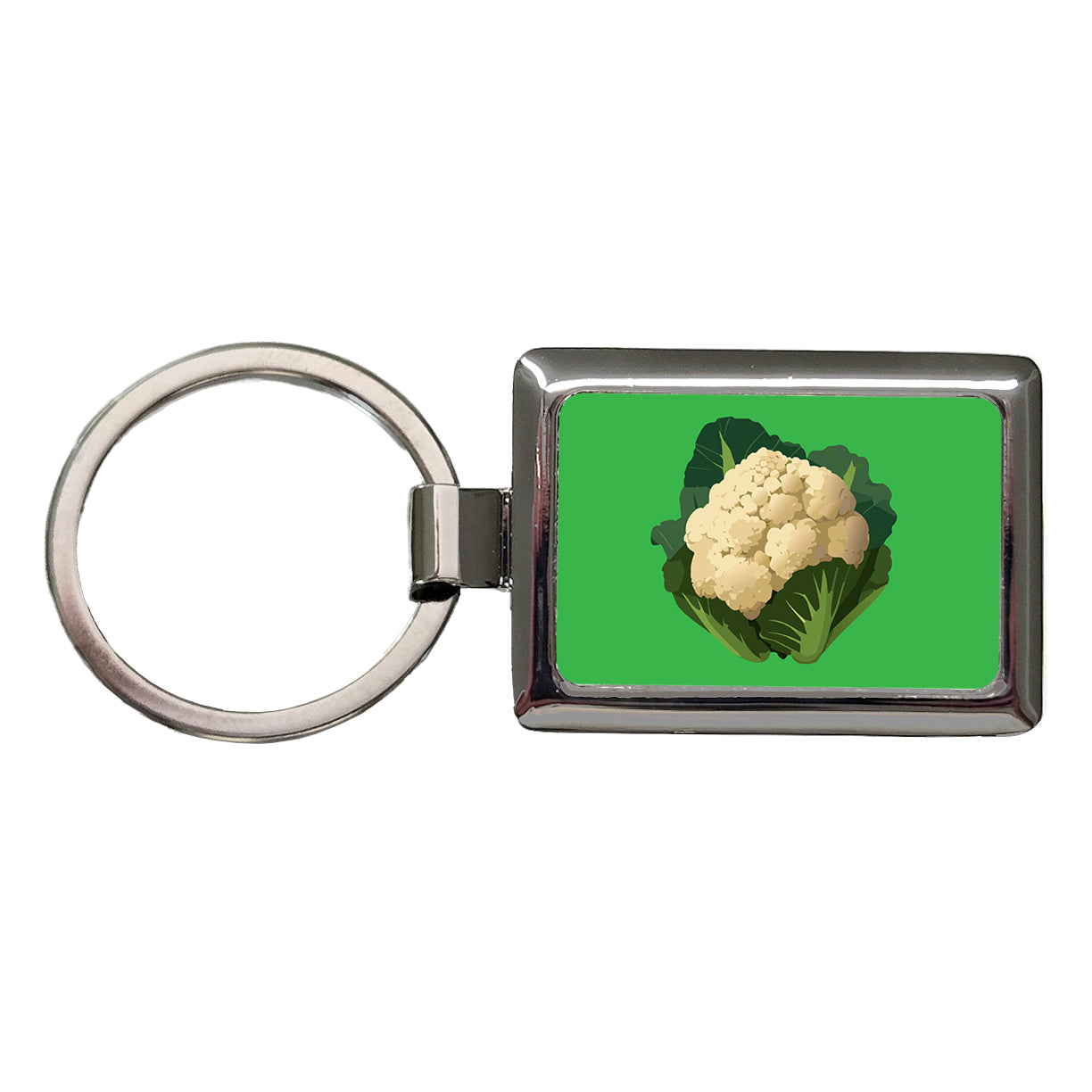 Cauliflower Vegetable Rectangle Metal Keychain