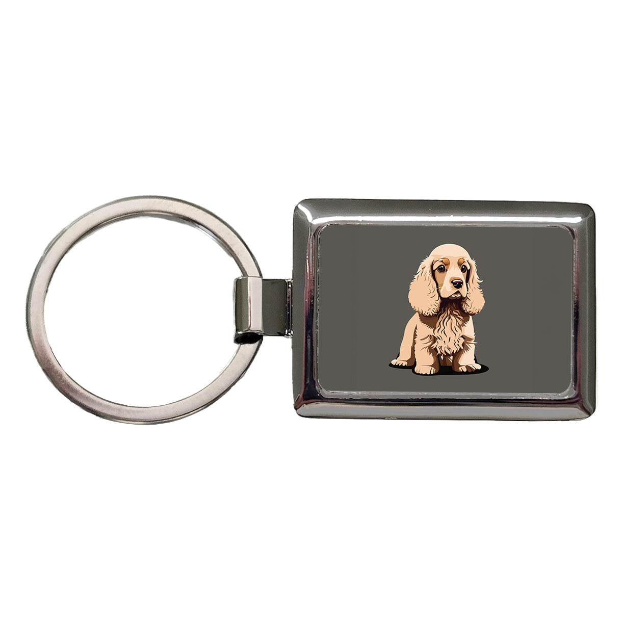 Cocker Spaniel Standing Rectangle Metal Keychain
