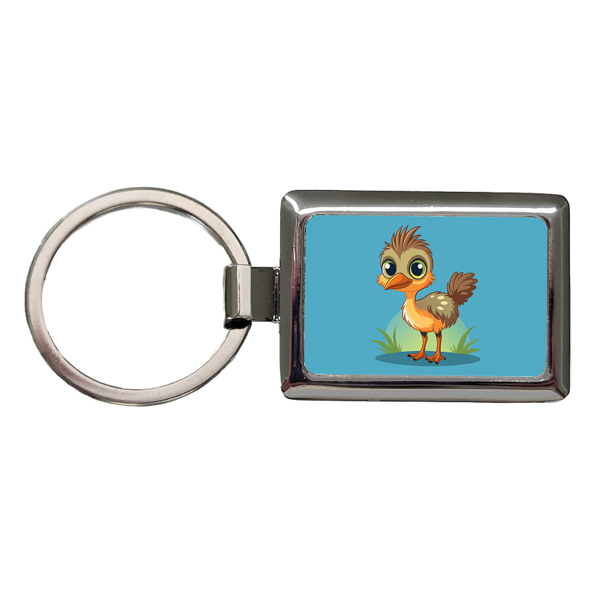 Emu Ostrich Large Bird Australian Animal Rectangle Metal Keychain