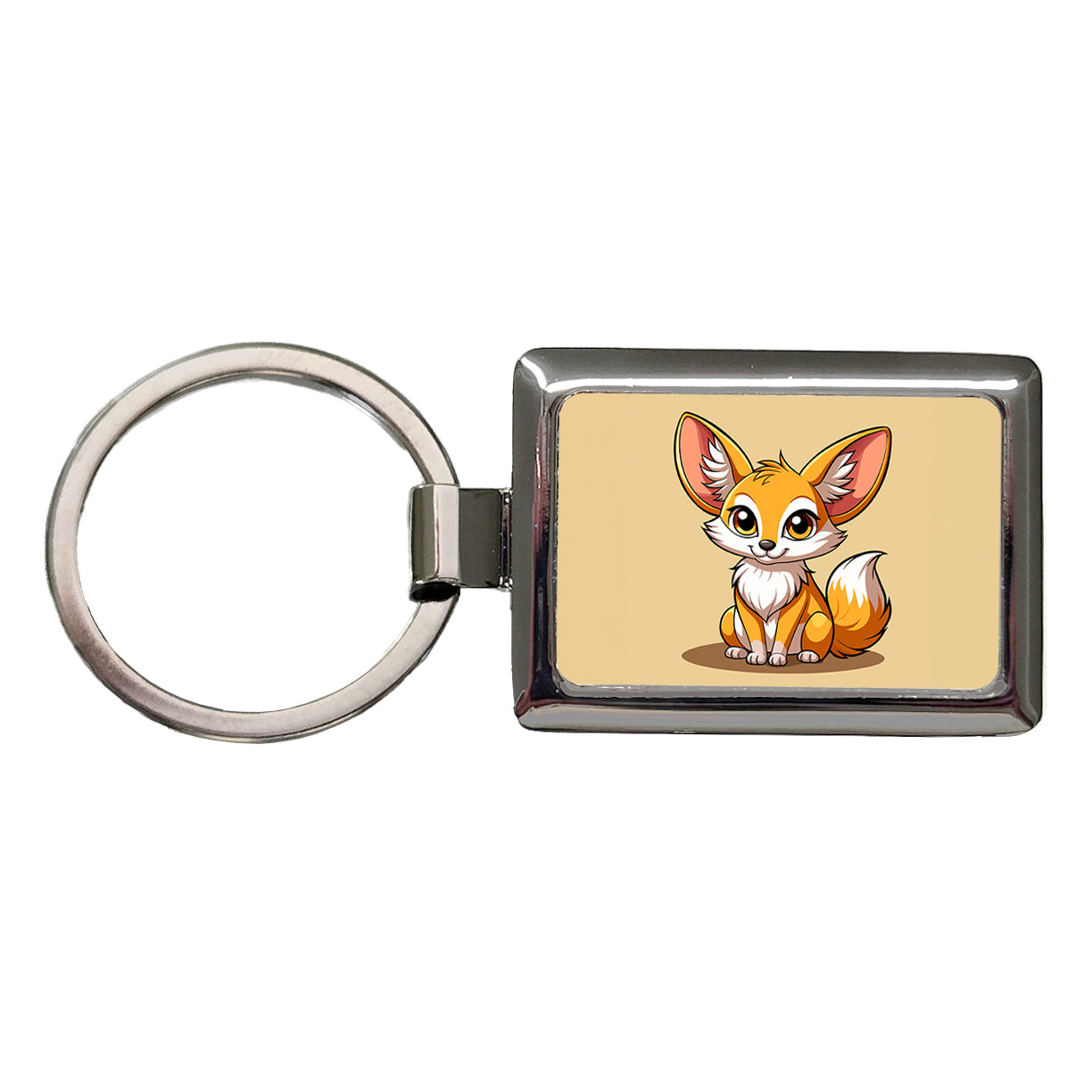 Fennec Fox Cute Rectangle Metal Keychain