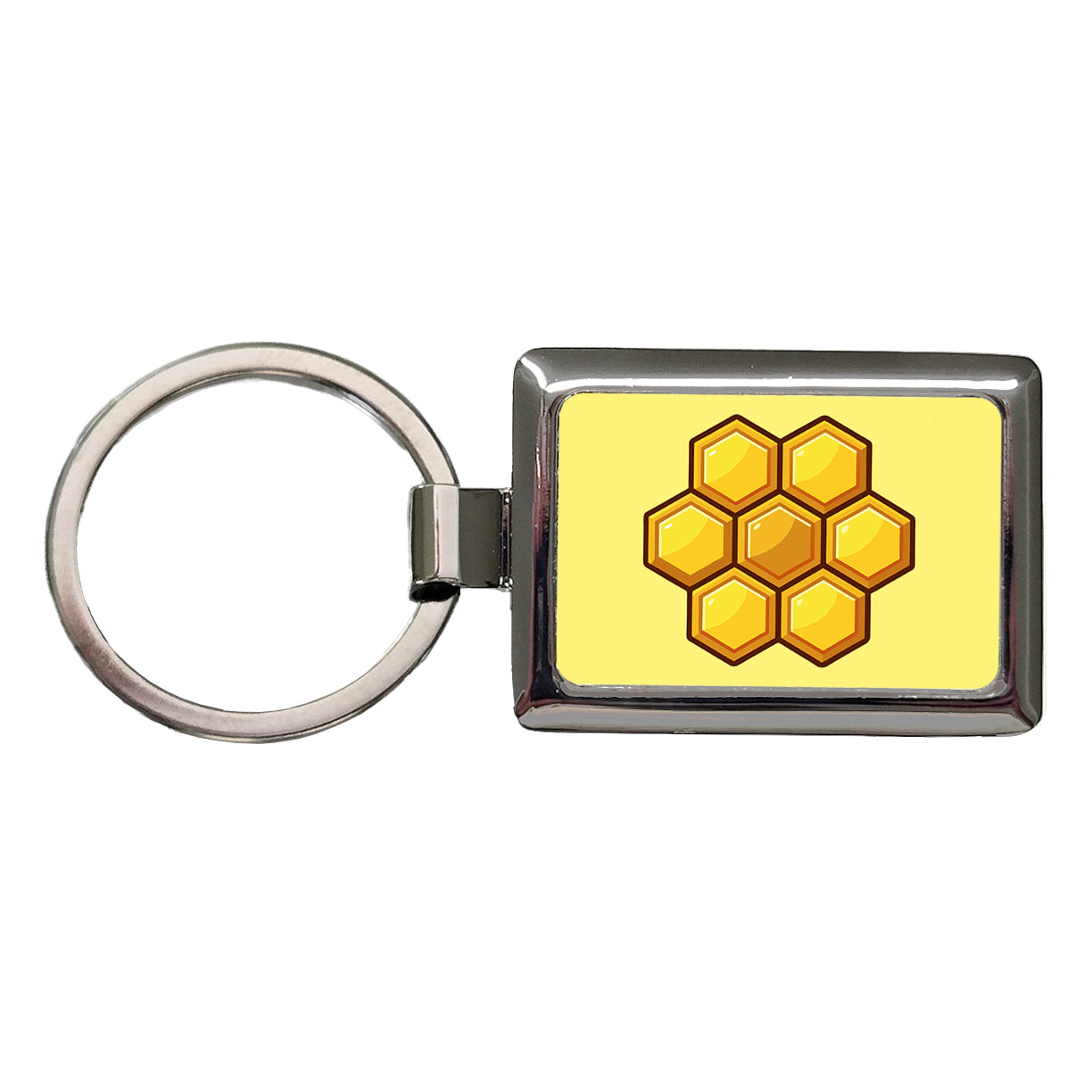 Honeycomb Elegant Rectangle Metal Keychain