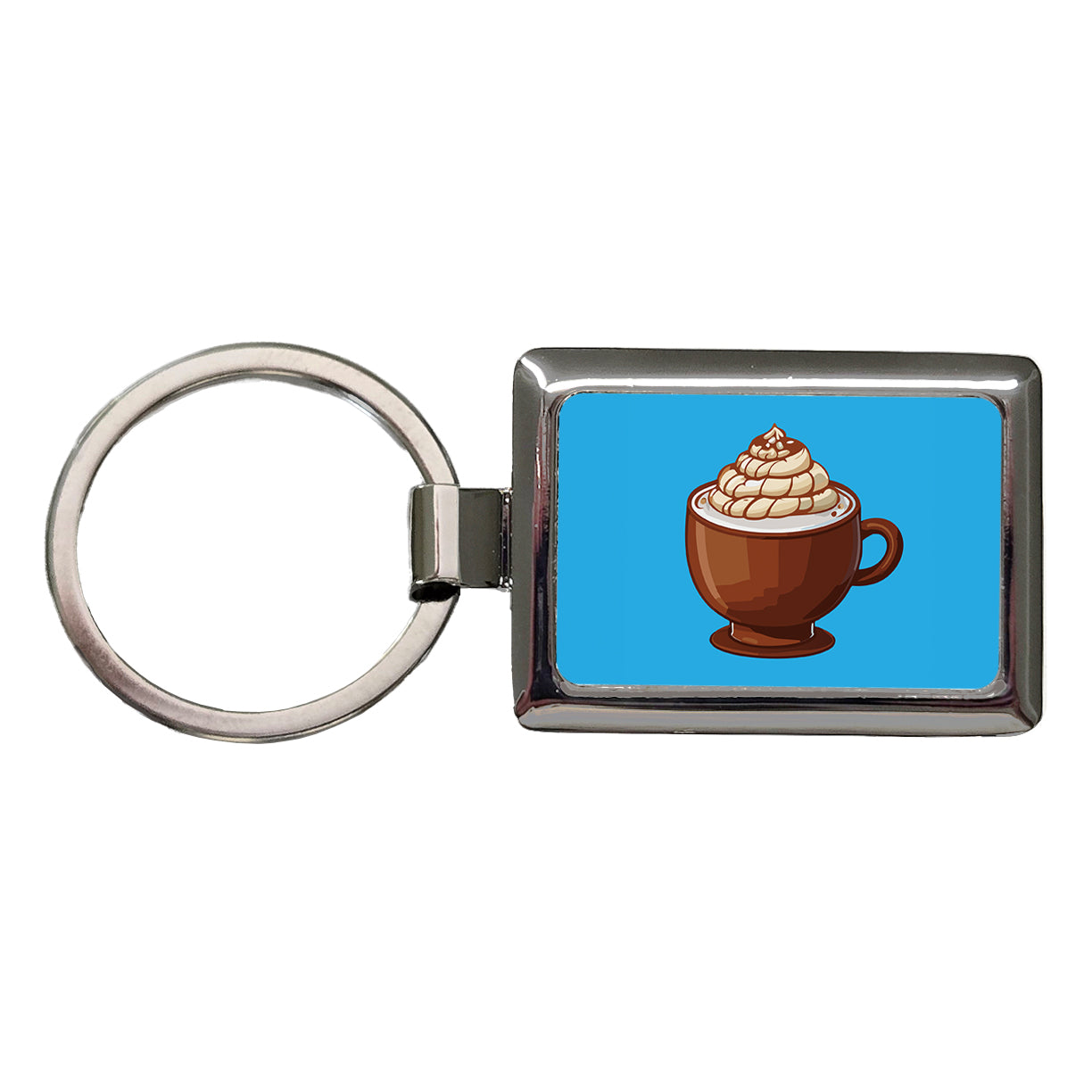 Hot Chocolate Cocoa Rectangle Metal Keychain