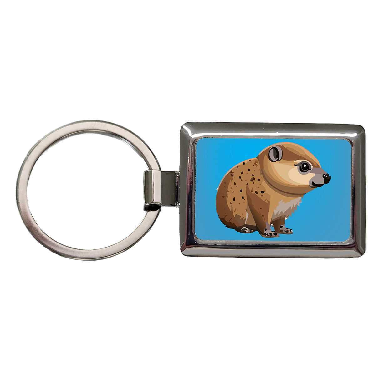 Hyrax Dassie Africa Animal Rectangle Metal Keychain