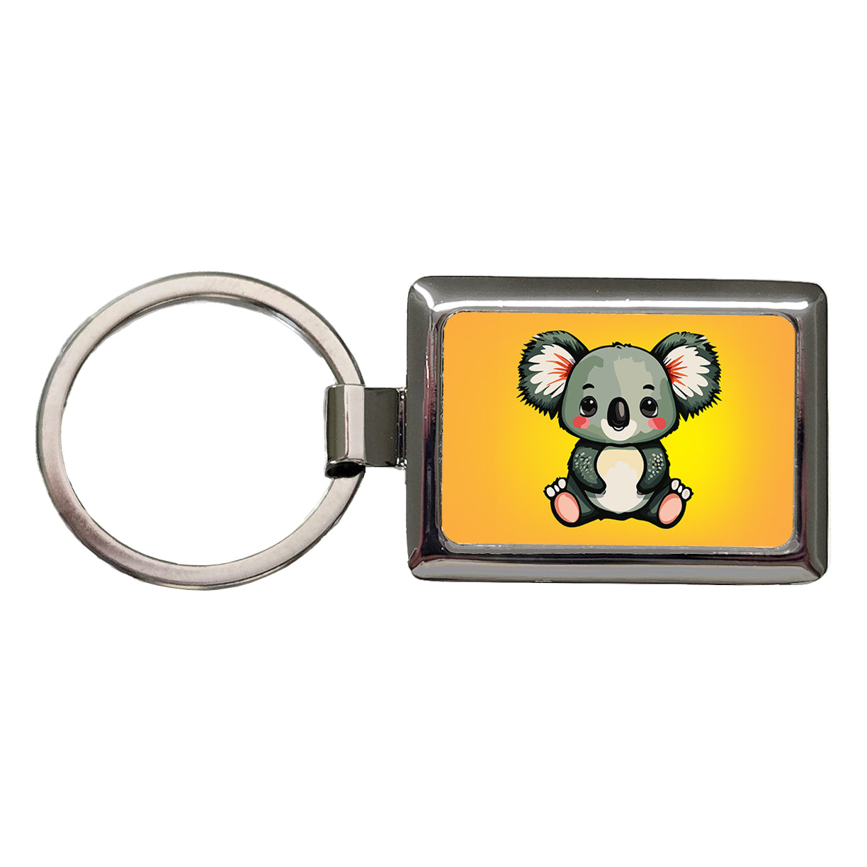 Koala Cute Watercolor Rectangle Metal Keychain