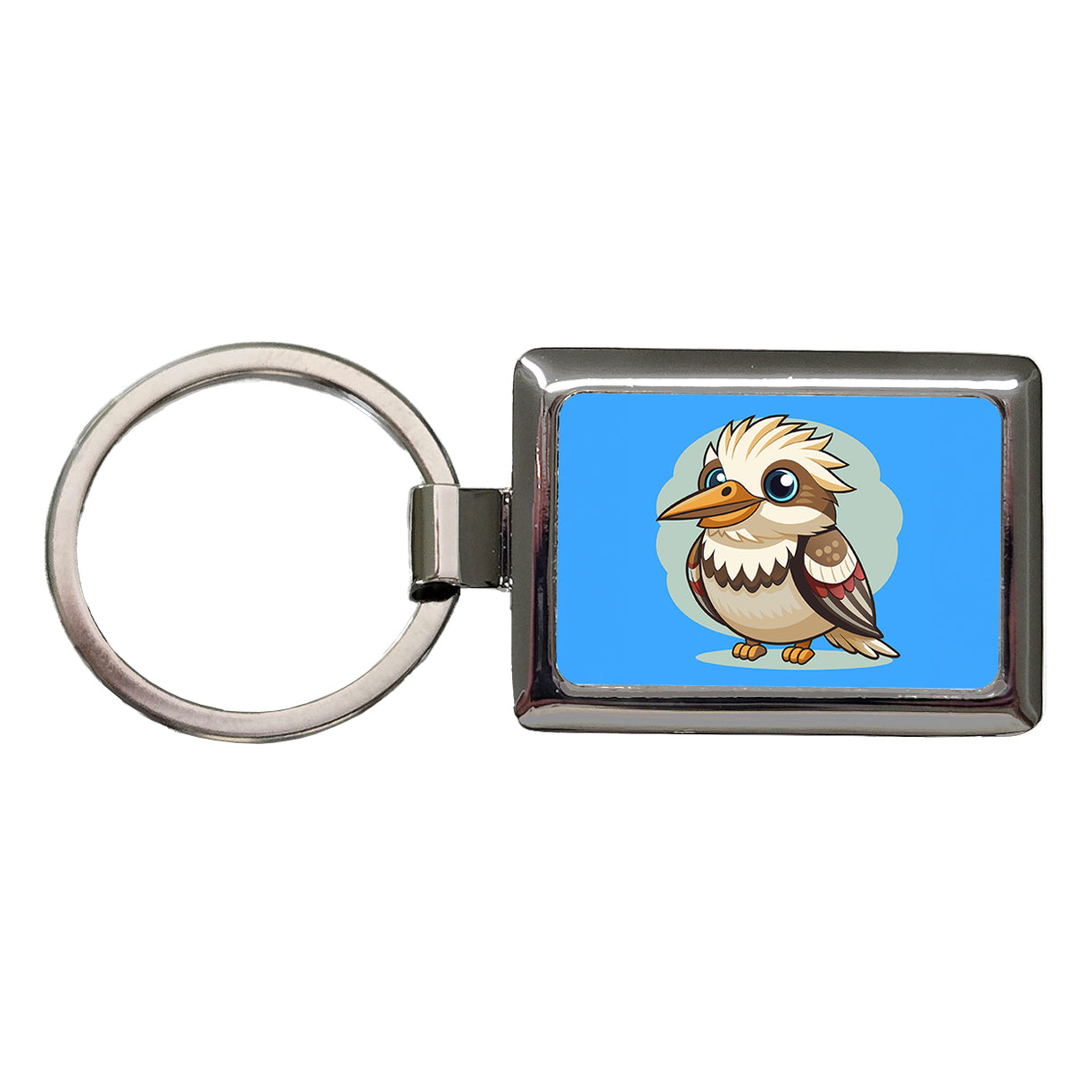 Kookaburra Bird Cute Rectangle Metal Keychain
