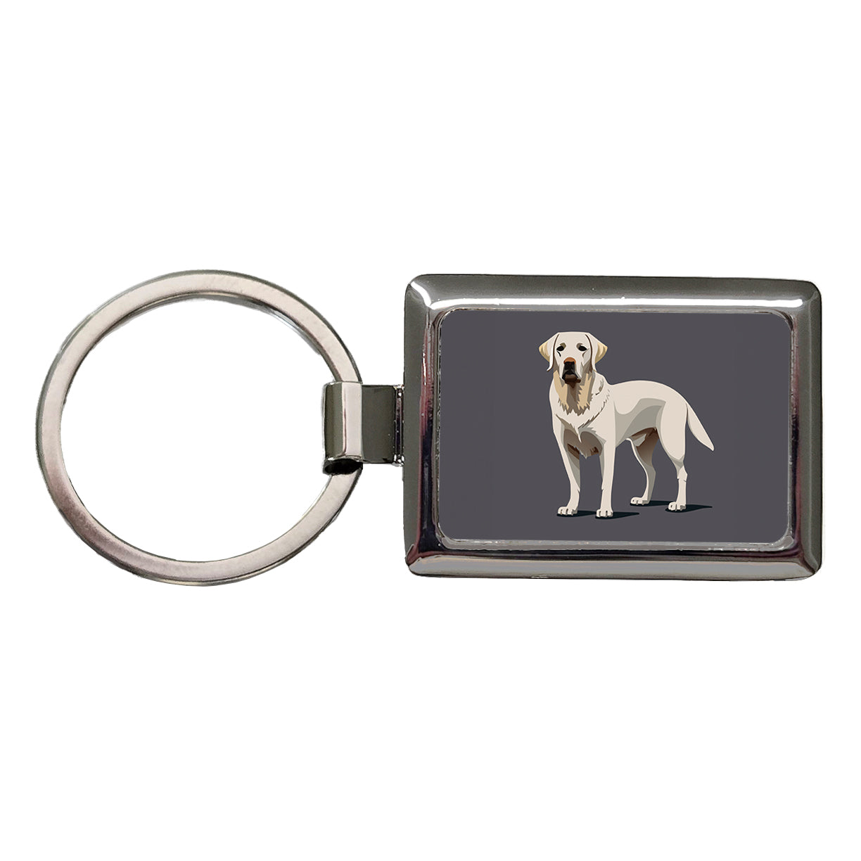 Labrador Retriever Dog Standing Rectangle Metal Keychain