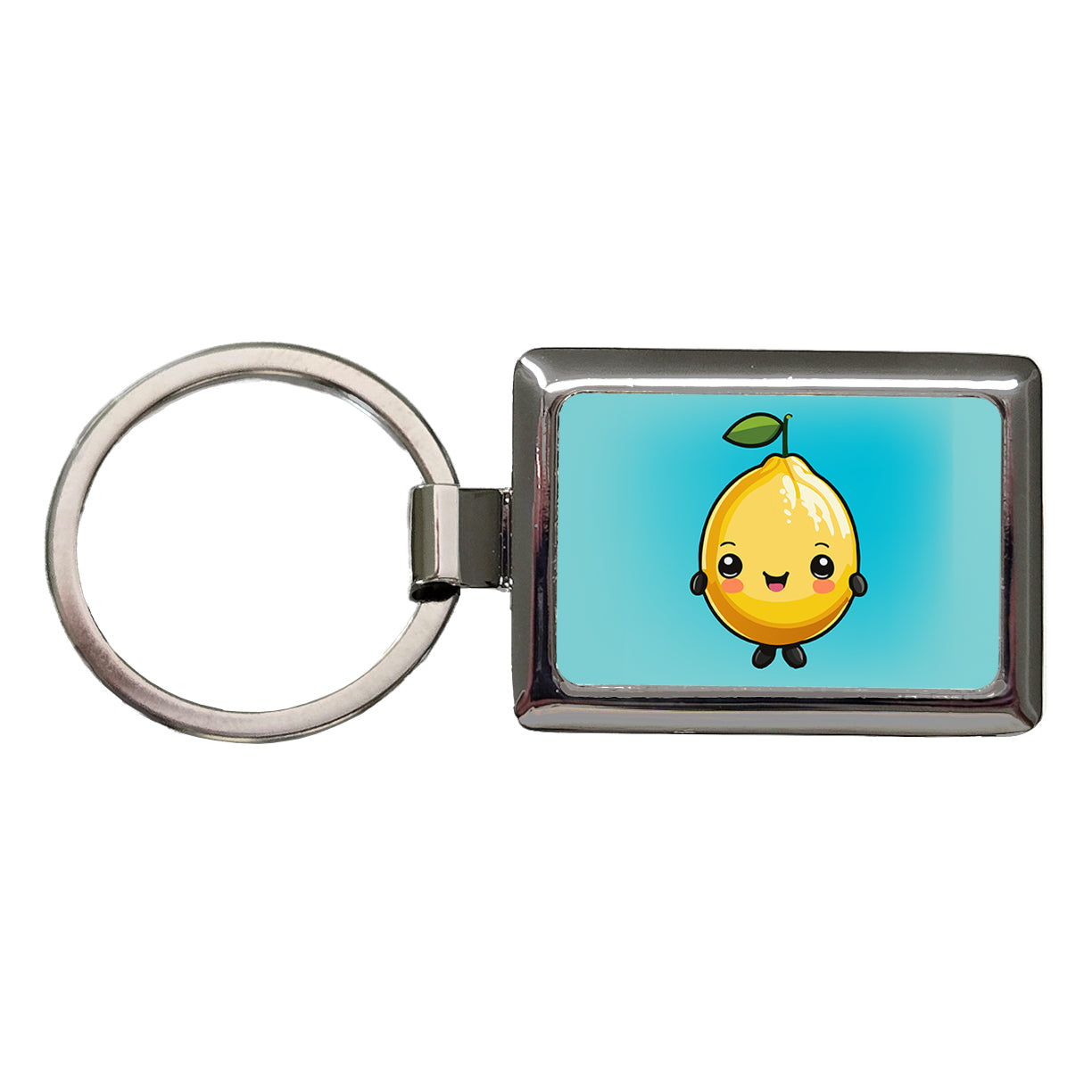 Lemon Cute Chibi Kawaii Rectangle Metal Keychain