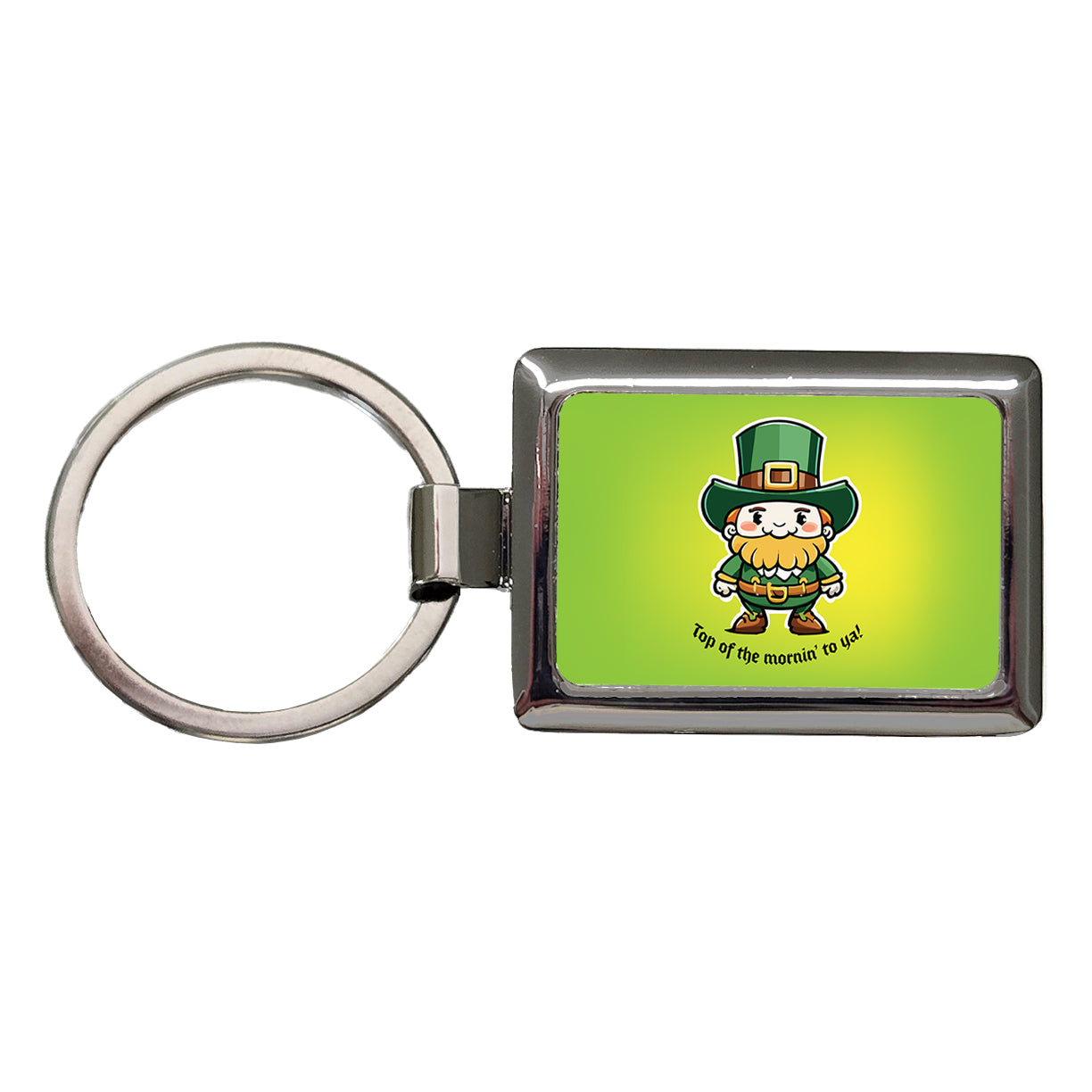 Leprechaun Irish Top of the Morning Funny St Patrick's Day Rectangle Metal Keychain