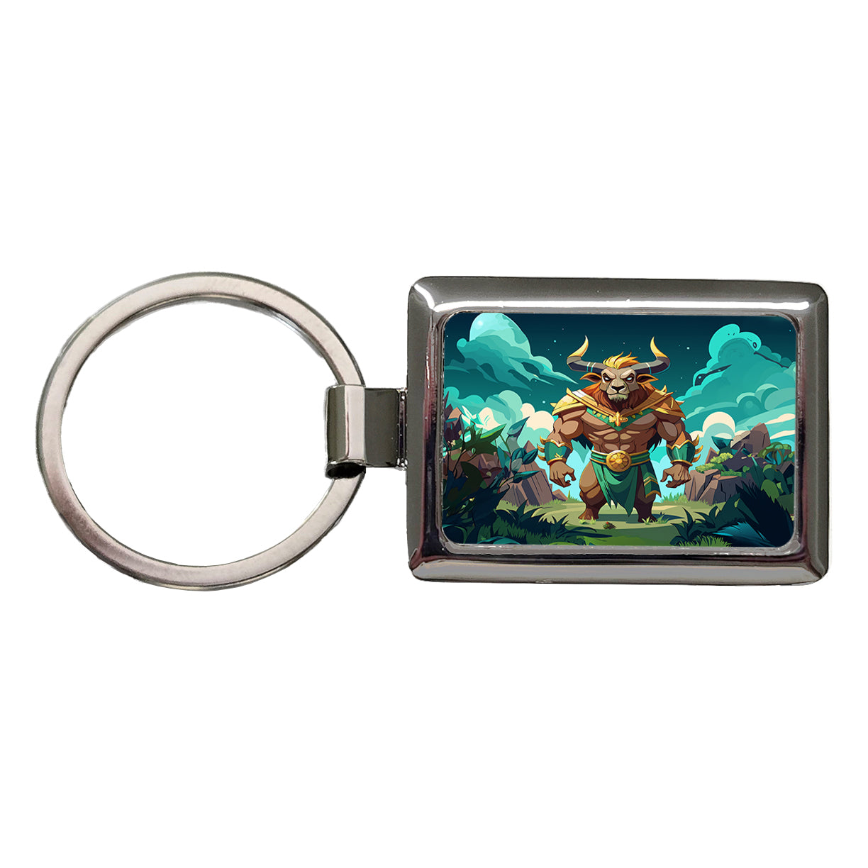 Minotaur Greek Mythology Rectangle Metal Keychain