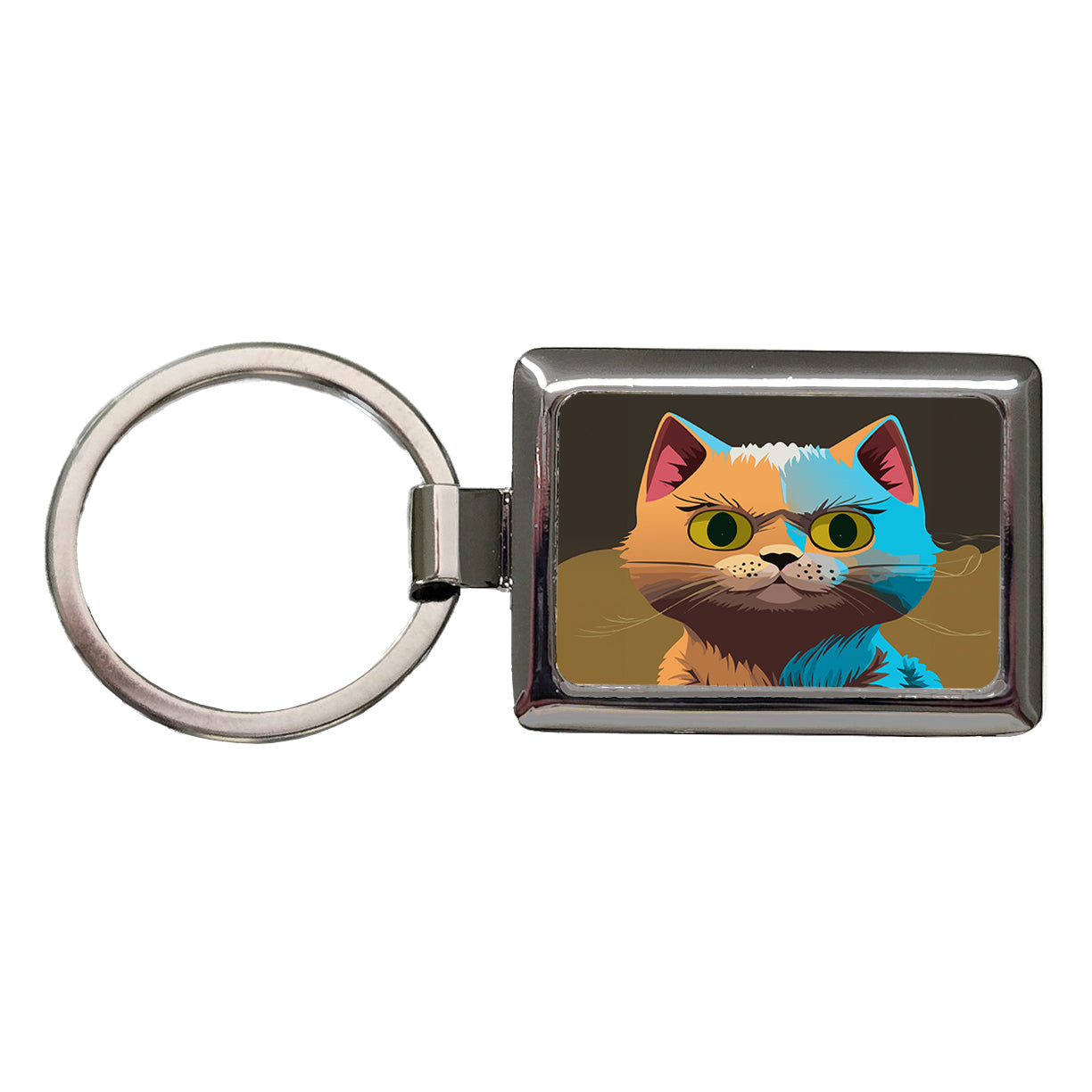 Munchkin Cat Colorful Rectangle Metal Keychain