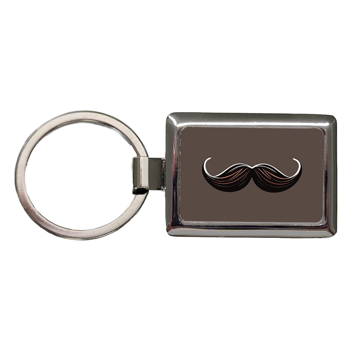 Mustache Funny Rectangle Metal Keychain