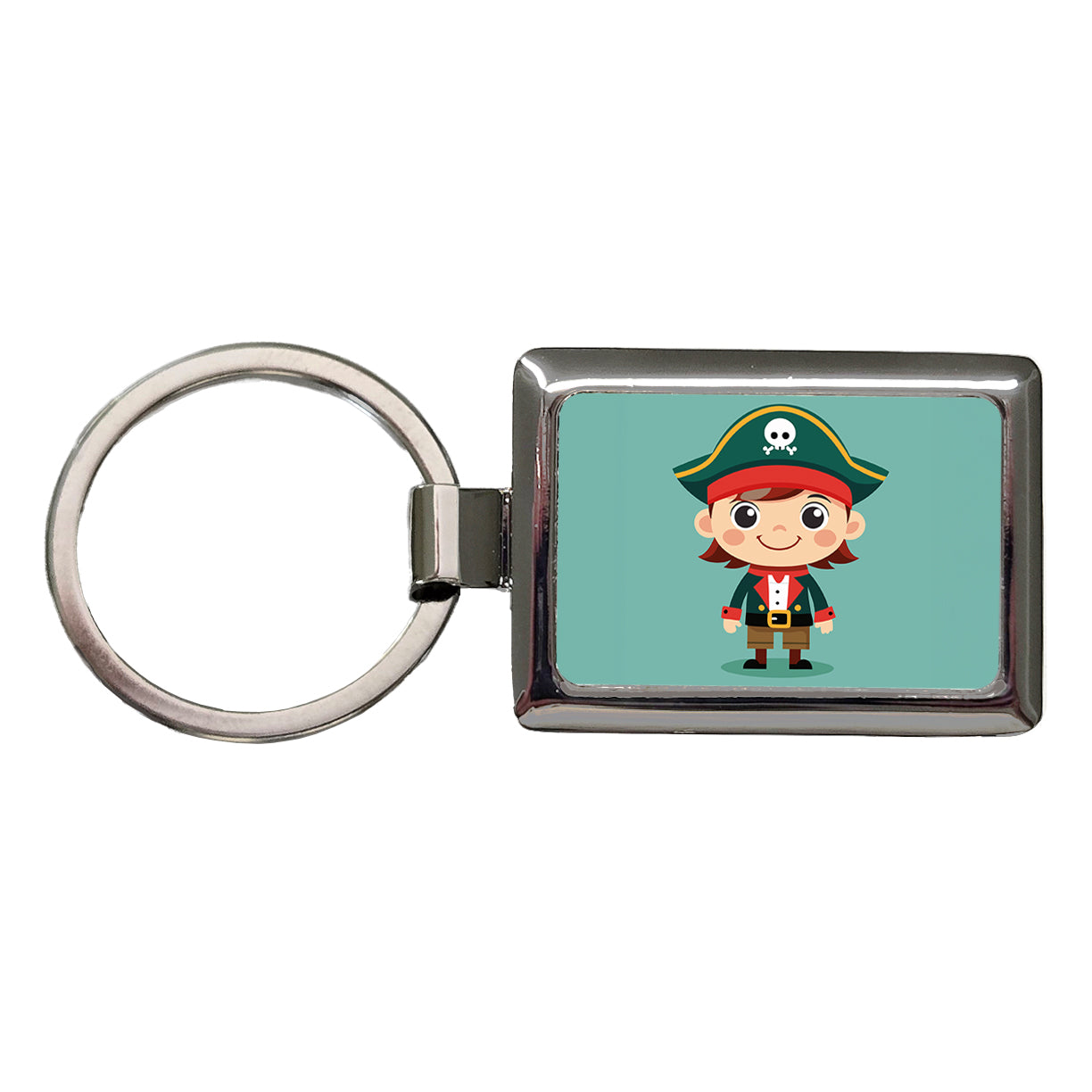 Pirate Cute Rectangle Metal Keychain