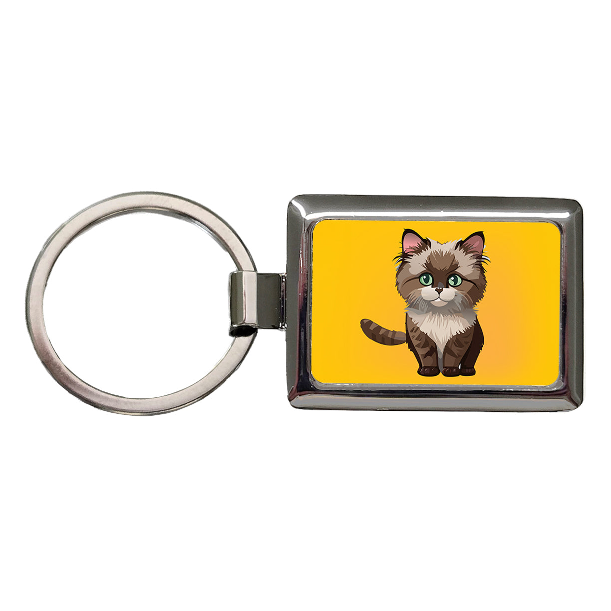 Ragdoll Cat Kitten Rectangle Metal Keychain