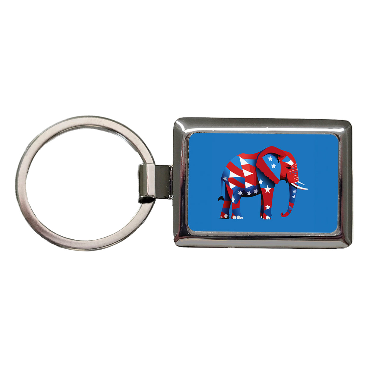 Republican Elephant Patriotic Conservative Vote Rectangle Metal Keychain