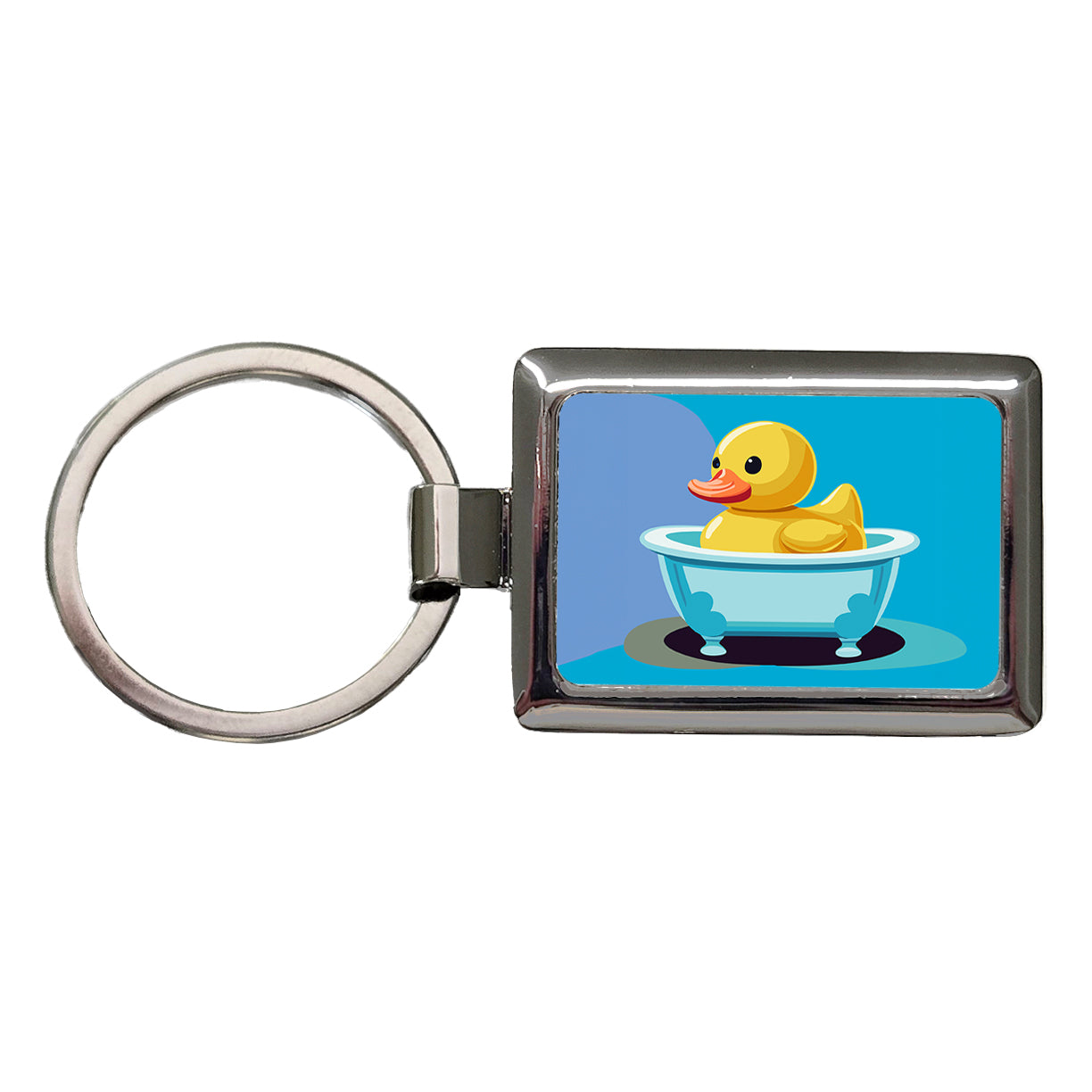 Rubber Ducky Duck Cute Rectangle Metal Keychain