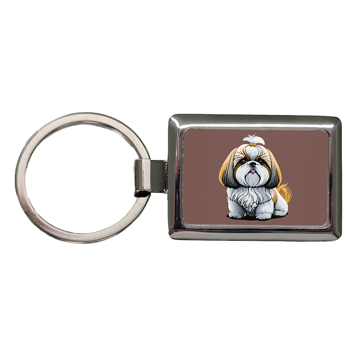 Shih Tzu Dog Cute Rectangle Metal Keychain