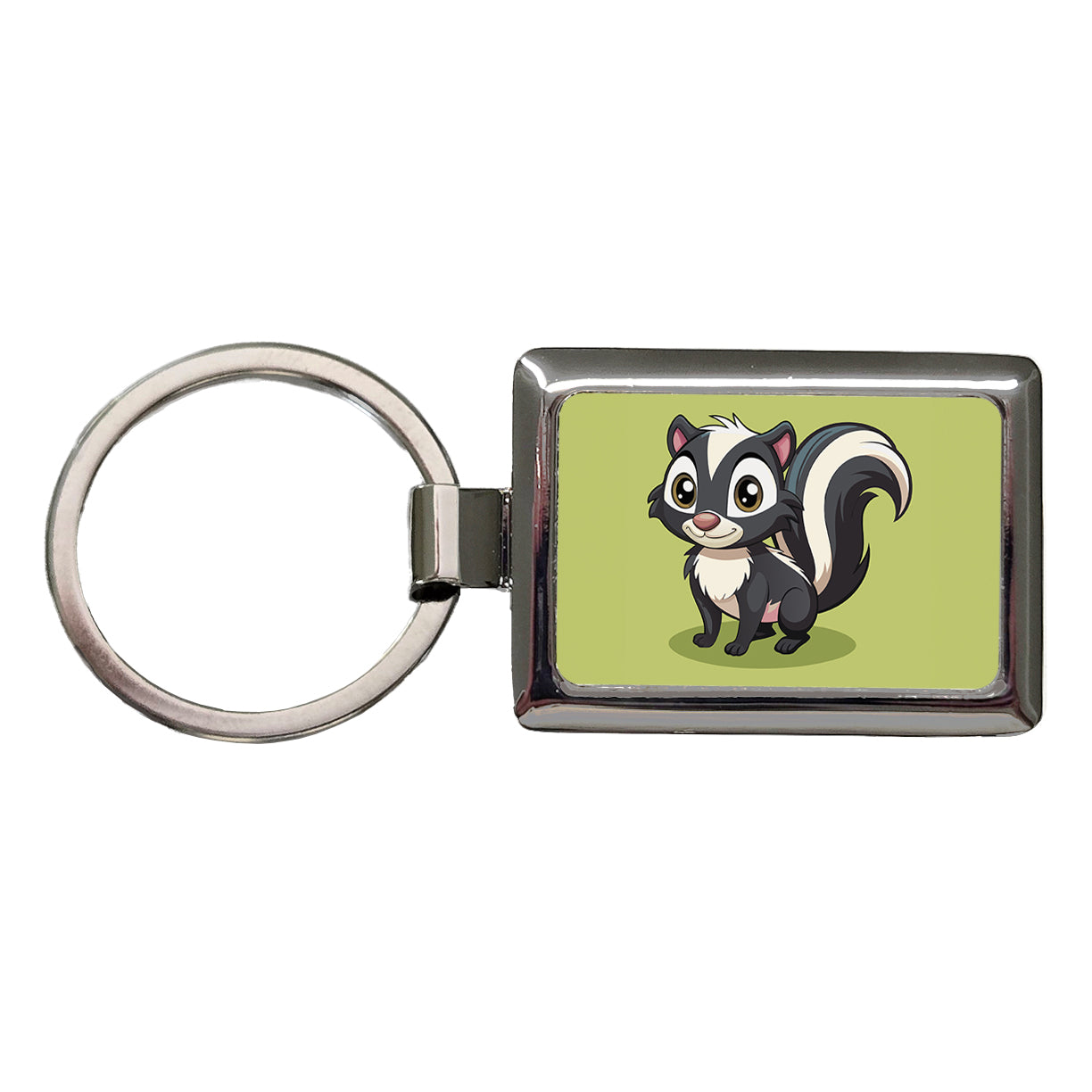 Skunk Cute Rectangle Metal Keychain