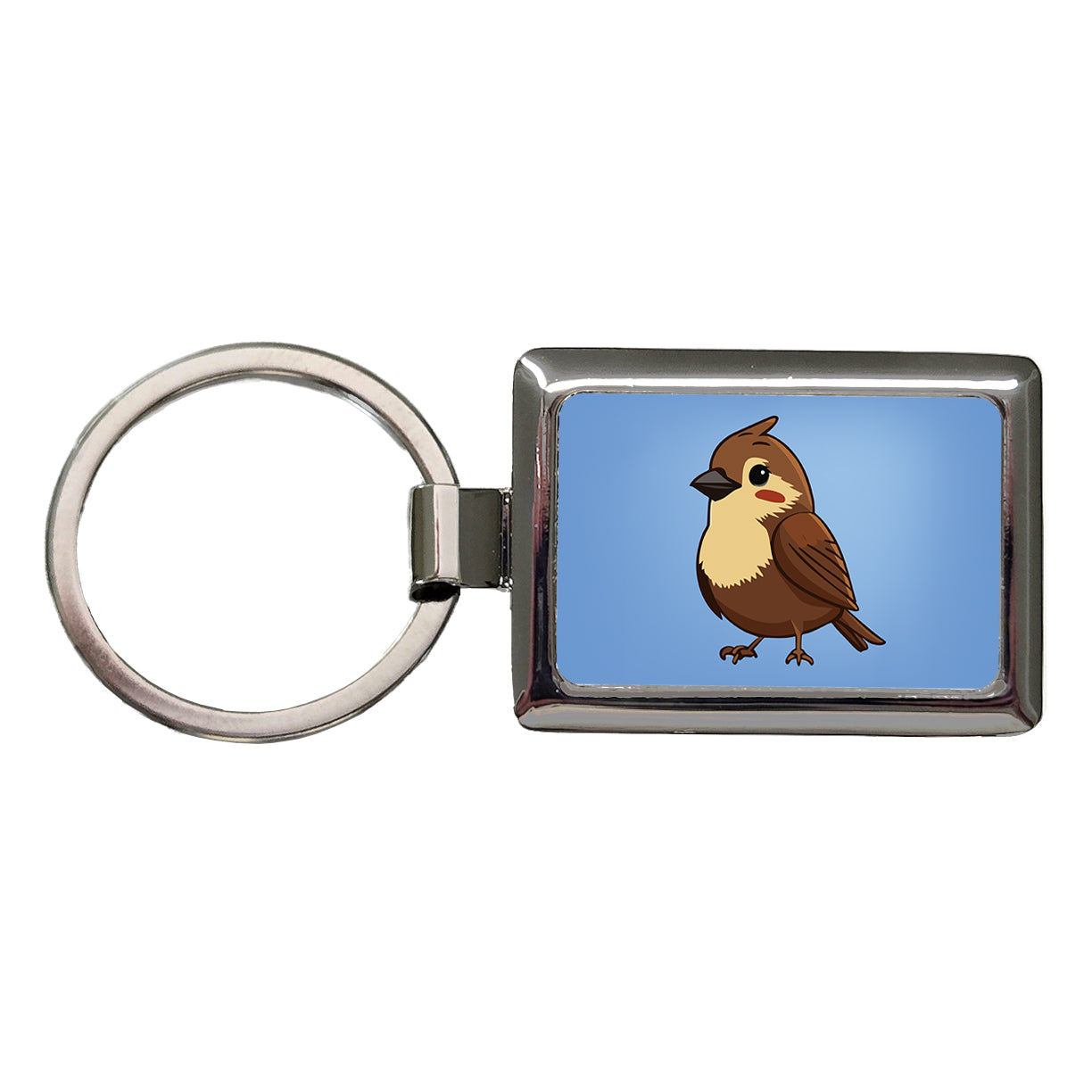 Sparrow Brown Bird Cute Rectangle Metal Keychain