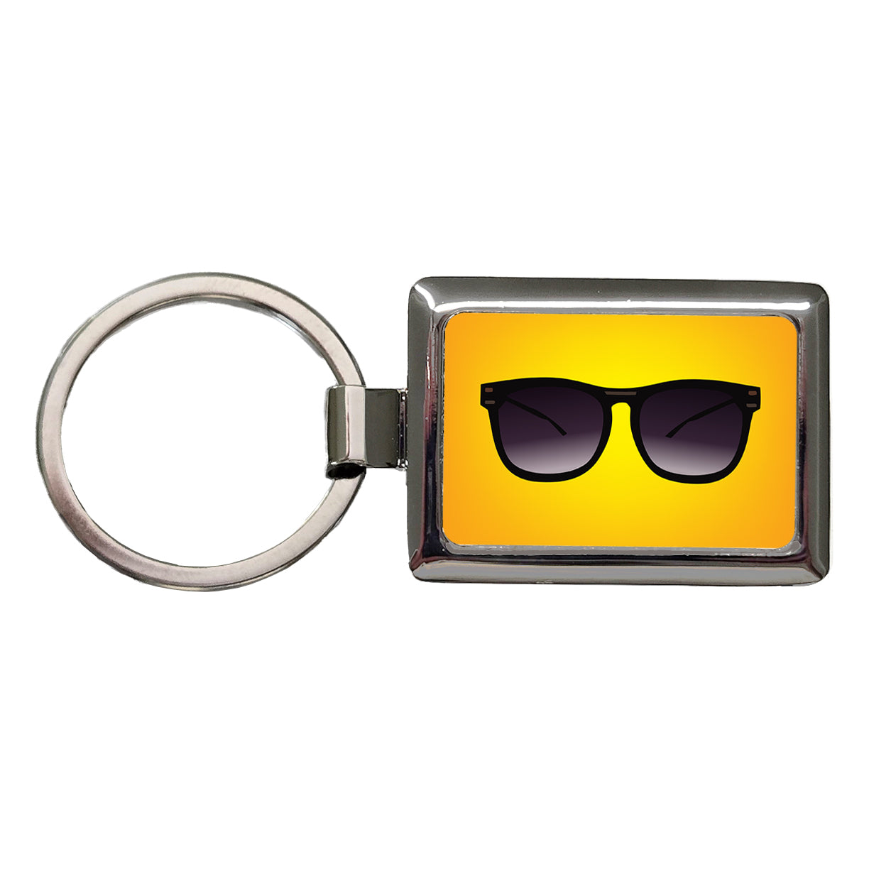 Sunglasses Black Summer Vacation Rectangle Metal Keychain